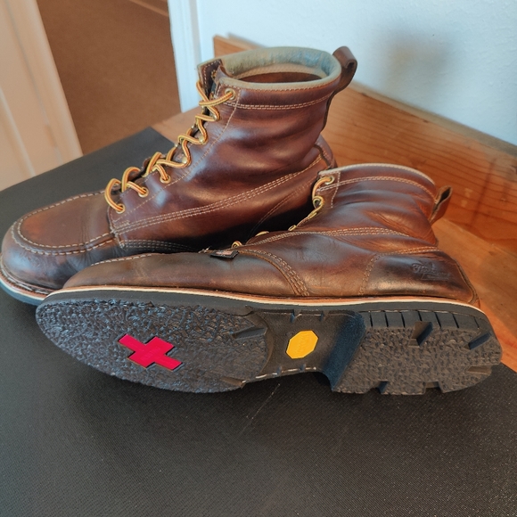 Industrial Work Boots Resoled with Vibram Alpha #1318 Oil Resistant Heel Defined - Picture 5 of 15